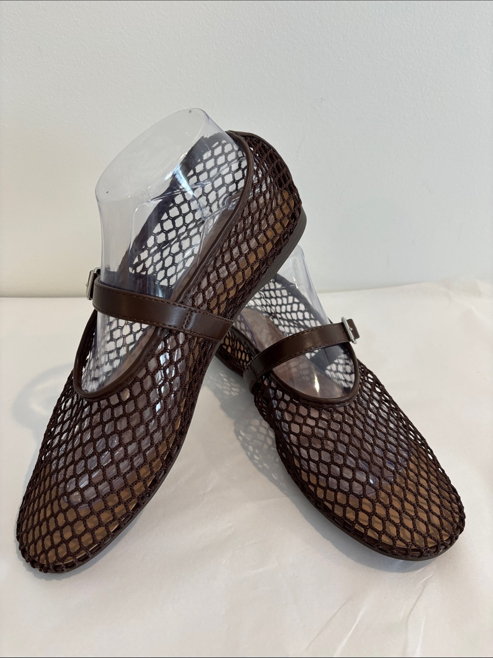 Elyiaa brown Mesh Mary Jane Flats with adjustable buckle closure size 8.5 NEW